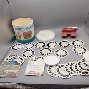 VTG GAF View Master Charlie Brown Theatre Reels Disney NASA Huckleberry Hound +